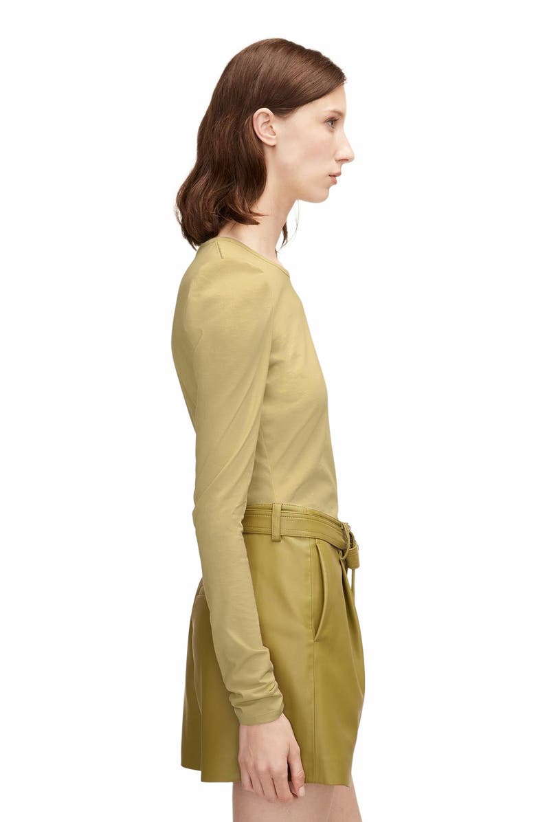 Rebecca Taylor Ruched Ls Top, Alternate, color, Manzanilla