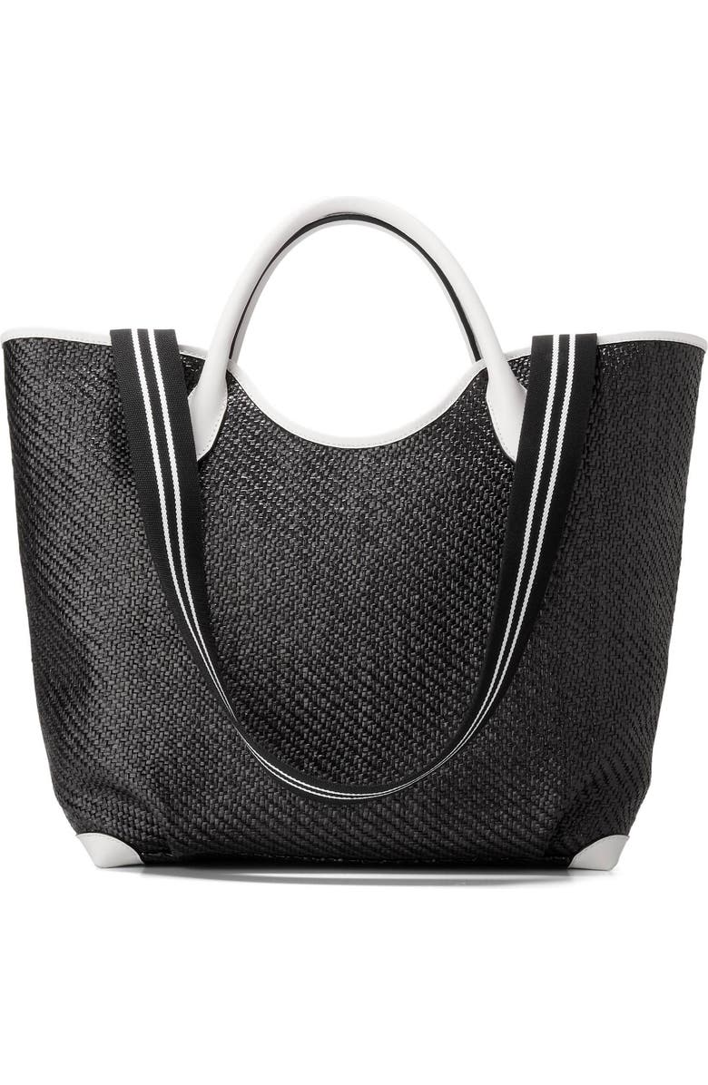 Cole Haan Amagansett Raffia Tote, Alternate, color, Black Straw