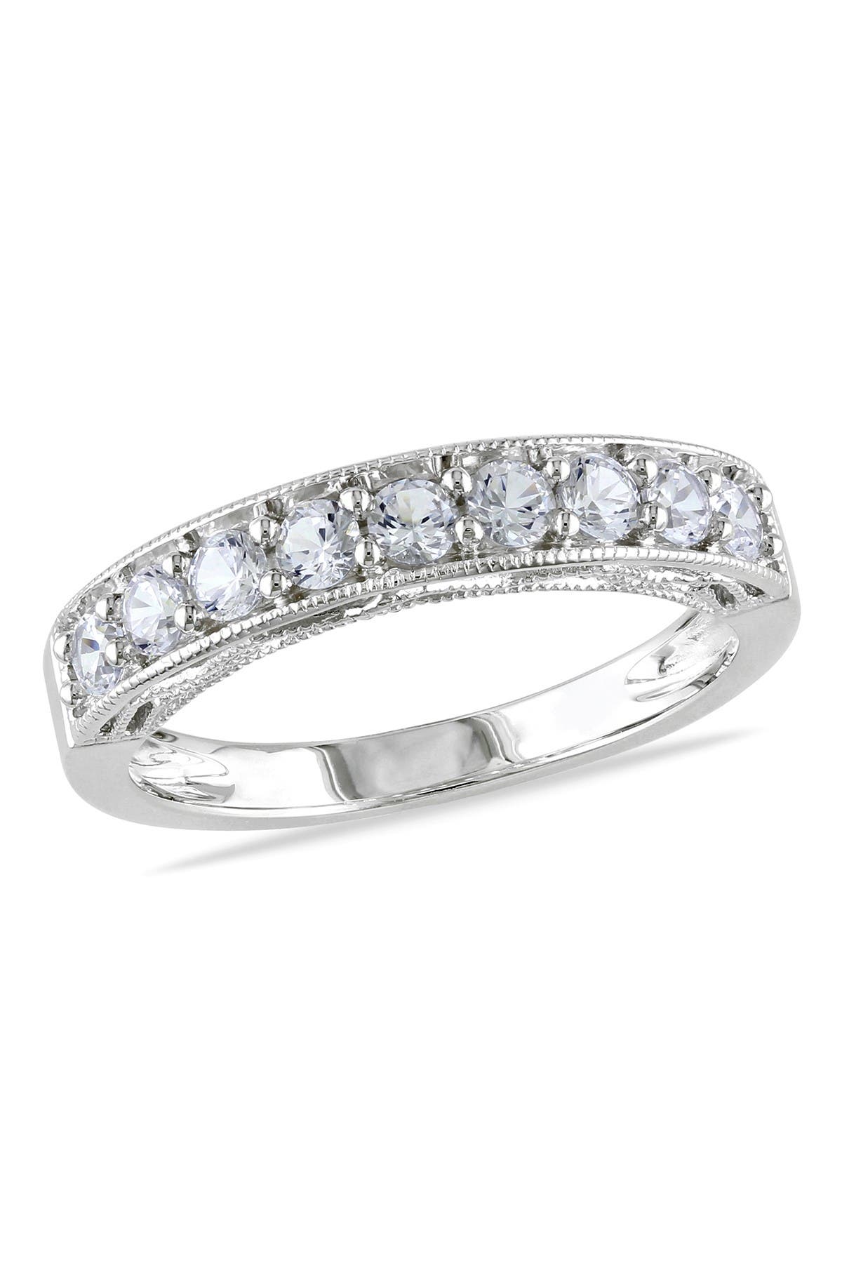 DELMAR Sterling Silver Lab Created White Sapphire Ring (Women ...