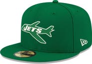 New Era Men's New Era Kelly Green New York Jets Omaha Throwback 59FIFTY Fitted Hat