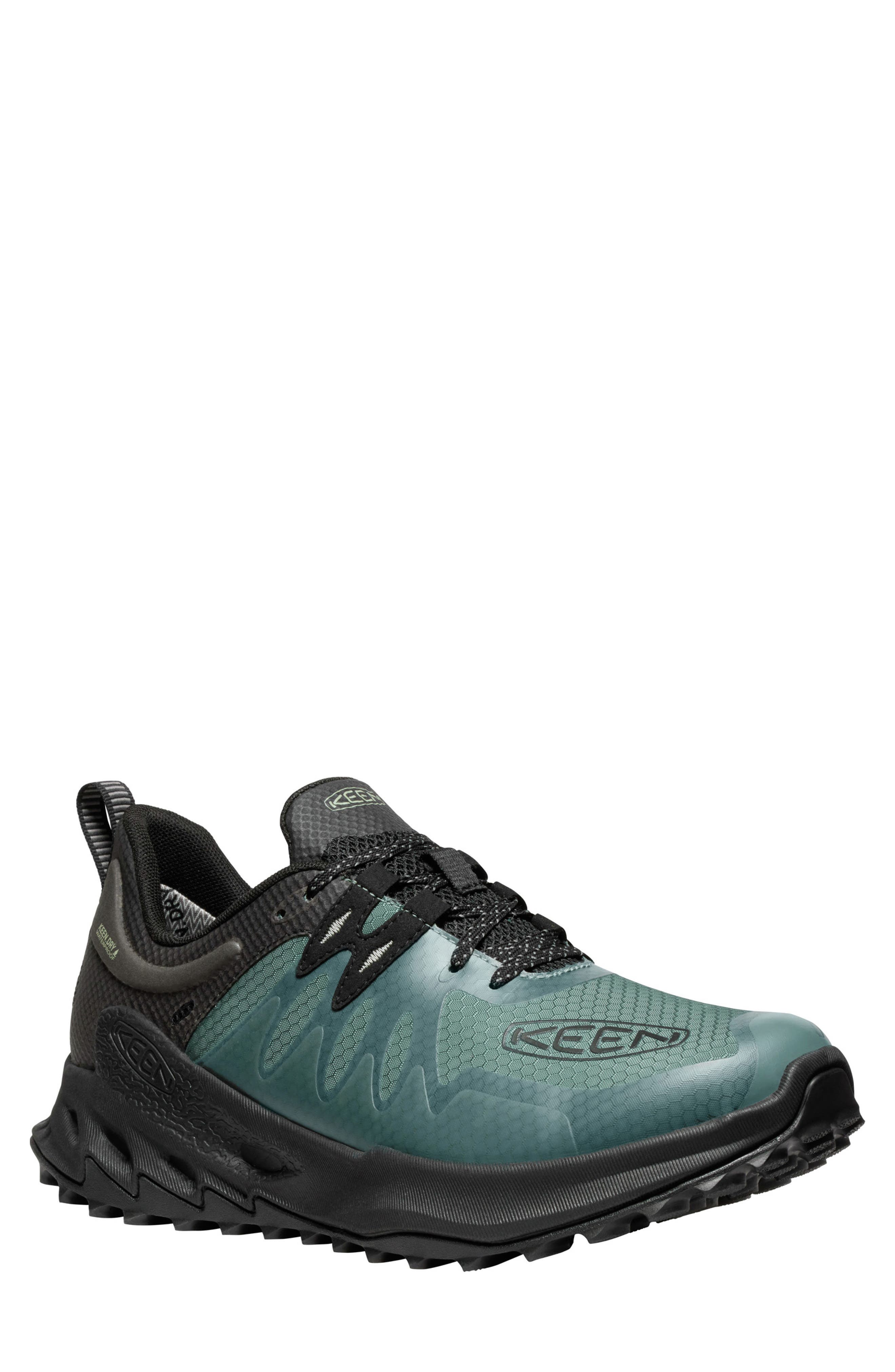 KEEN Zionic Waterproof Hiking Shoe in Dark Forest/Black 