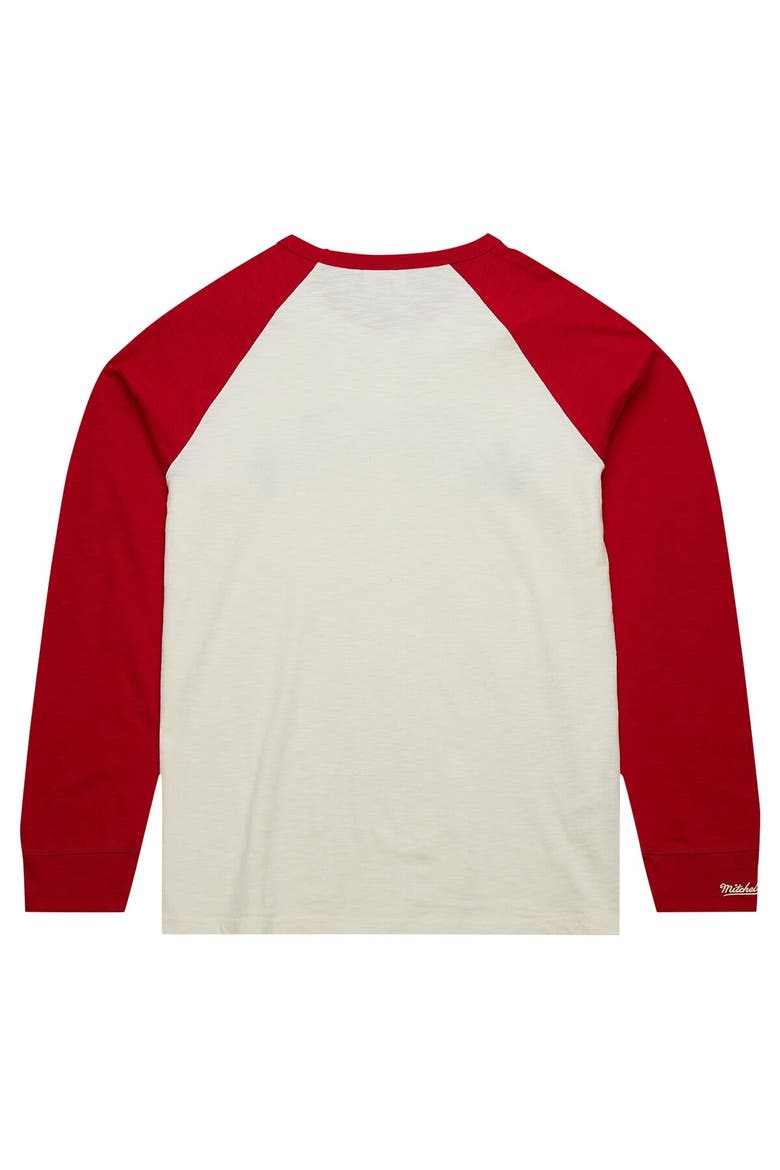 Men's Mitchell & Ness Cream Carolina Hurricanes Legendary Slub Vintage Raglan Long Sleeve T-Shirt, Alternate, color, Cream