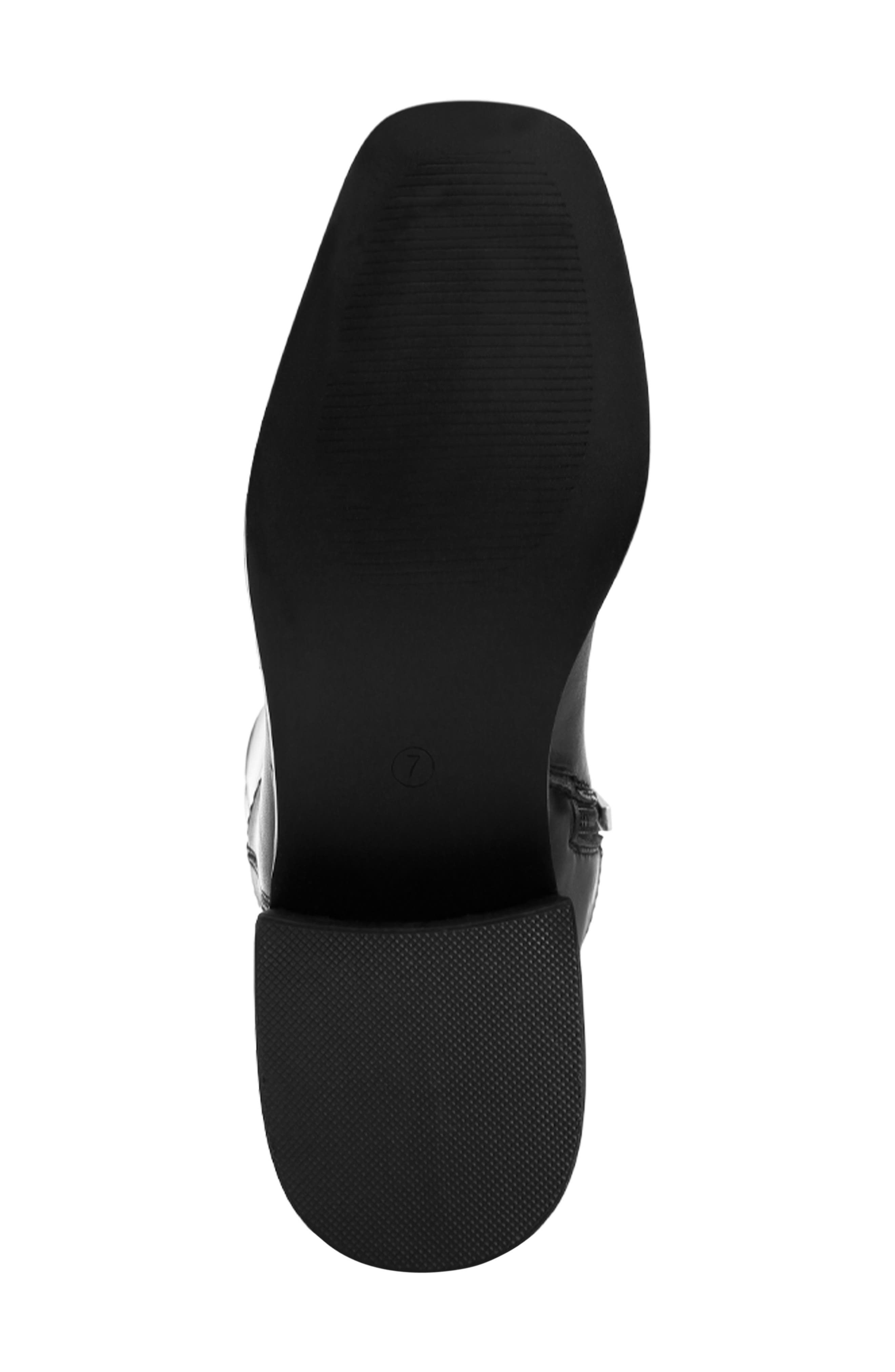 Golda Faux Leather Knee High Boot, Alternate, color, BLACK