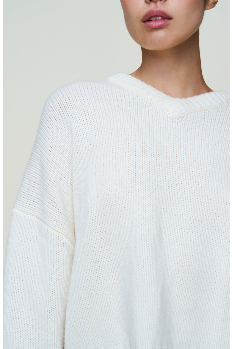Joni Cashmere V Neck Jumper, Alternate, color, Ivory