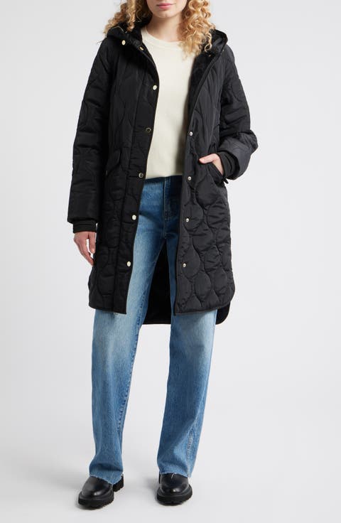 Onion Quilted Hooded Long Coat