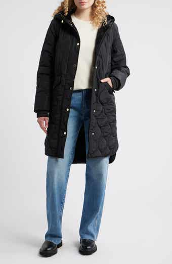 BCBG Onion Quilted Hooded Long Coat