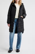 BCBG Onion Quilted Hooded Long Coat