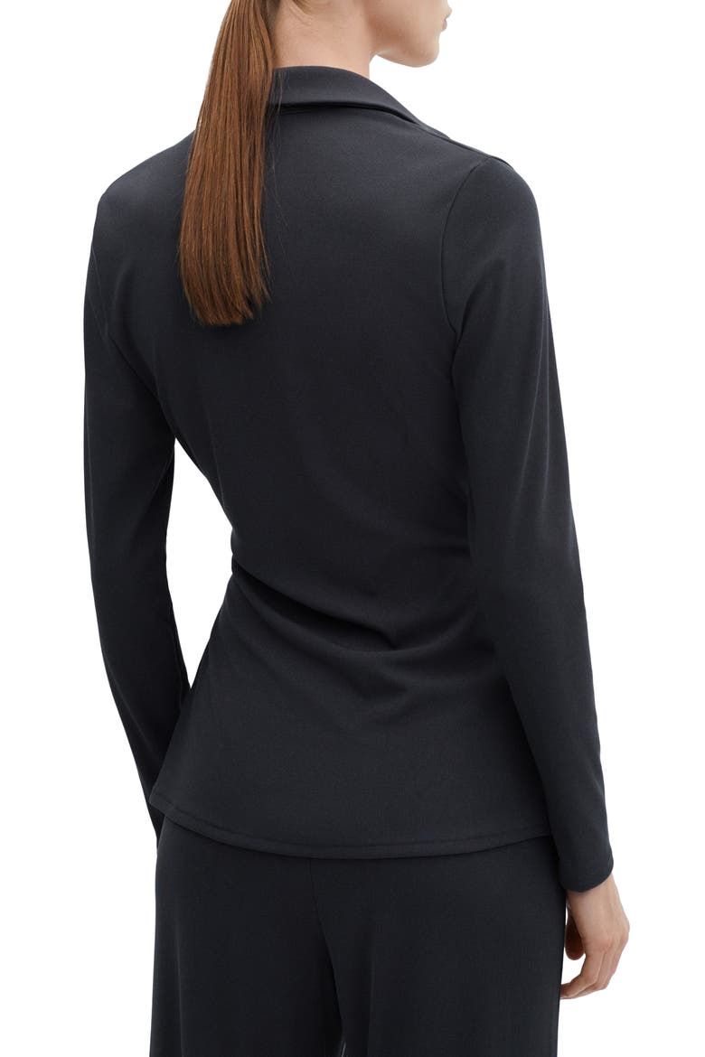 Draped Detail Long Sleeve Top, Alternate, color, CHARCOAL
