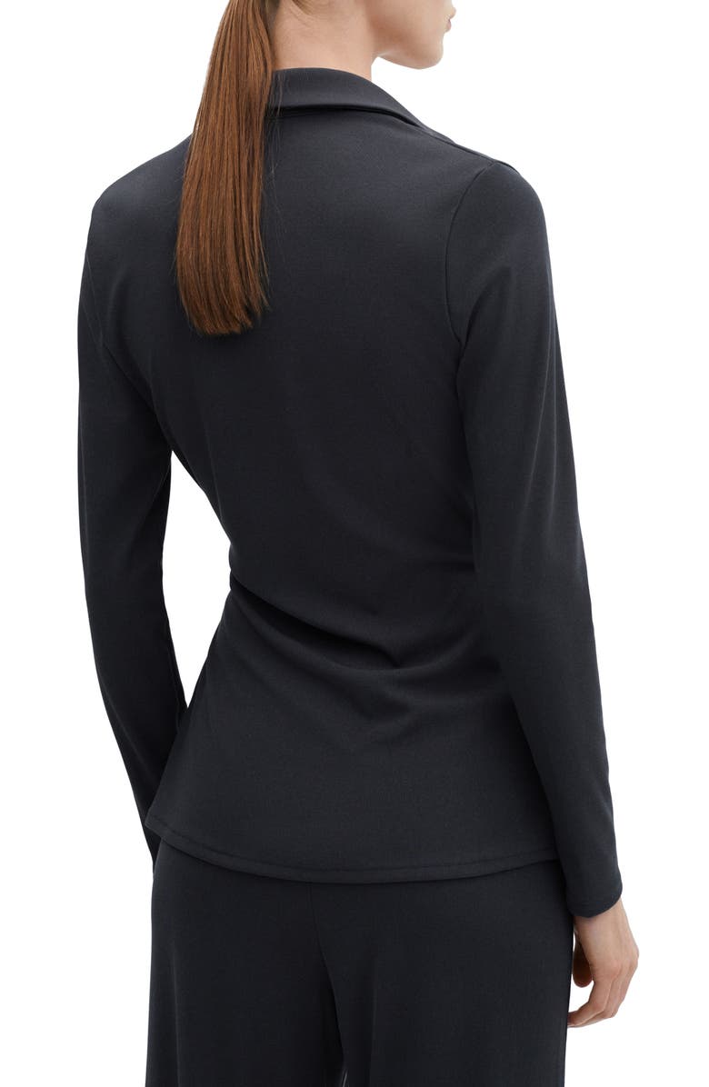 MANGO Draped Detail Long Sleeve Top, Alternate, color, 