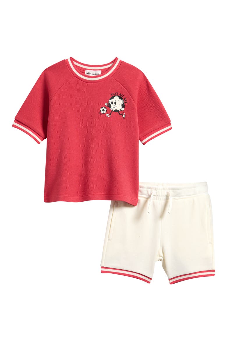 Play All Day T-Shirt & Shorts Set, Main, color, OFF WHITE