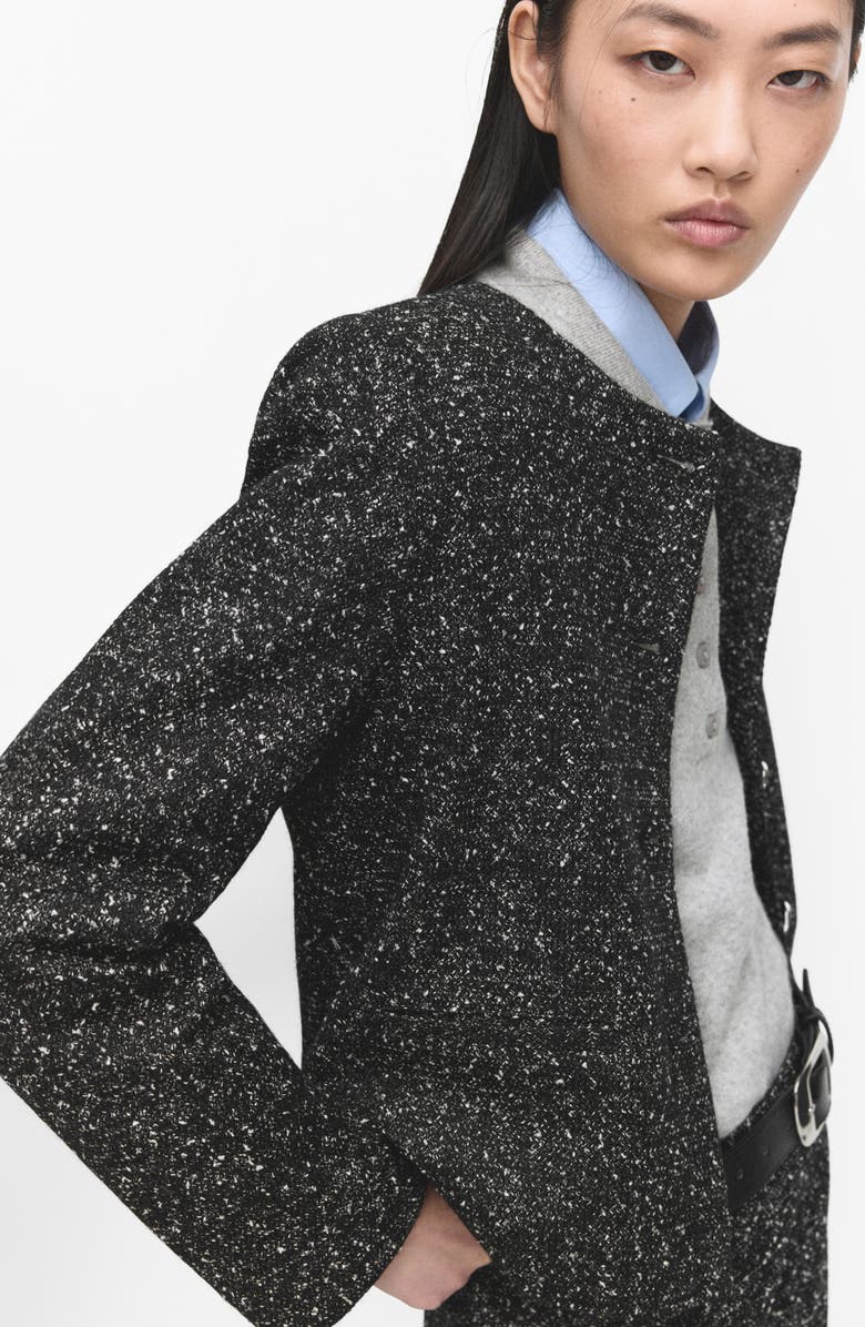 MANGO Fleck Jacket, Alternate, color, Black