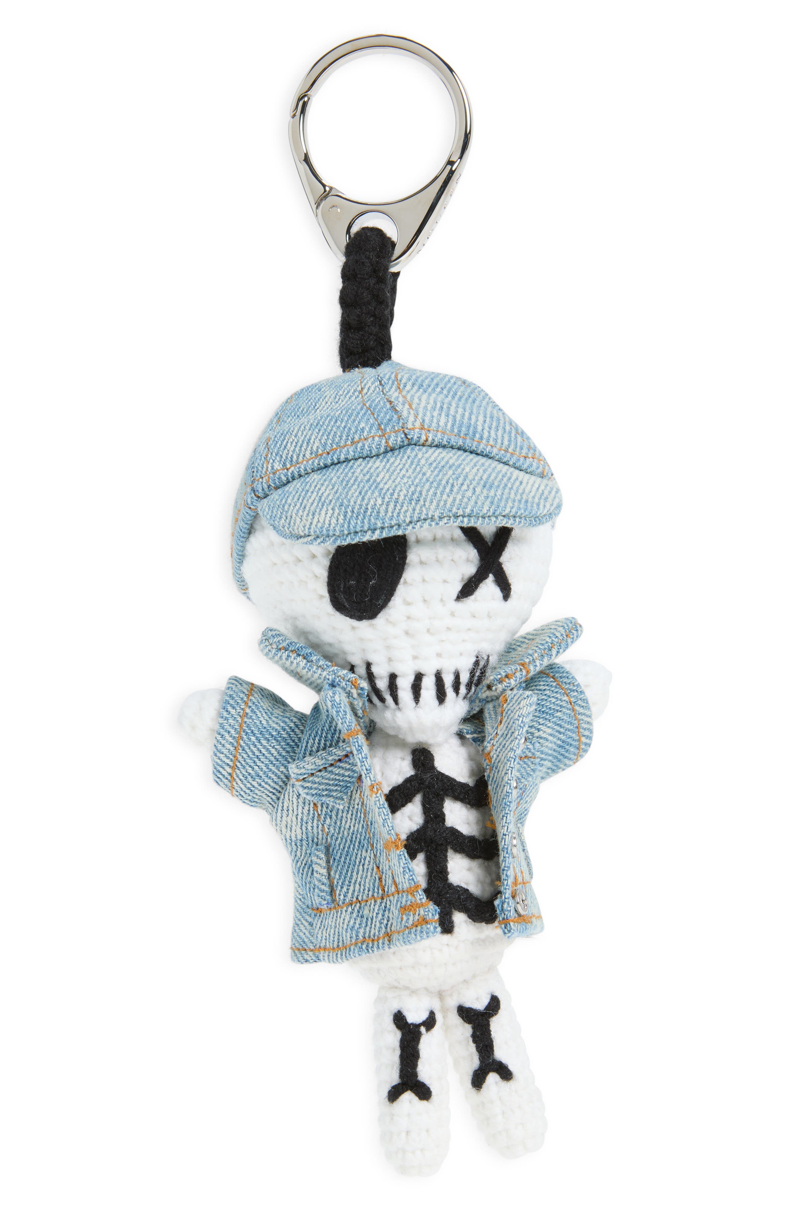 The Doll Denim Bag Charm, Main, color, MIX COLOR