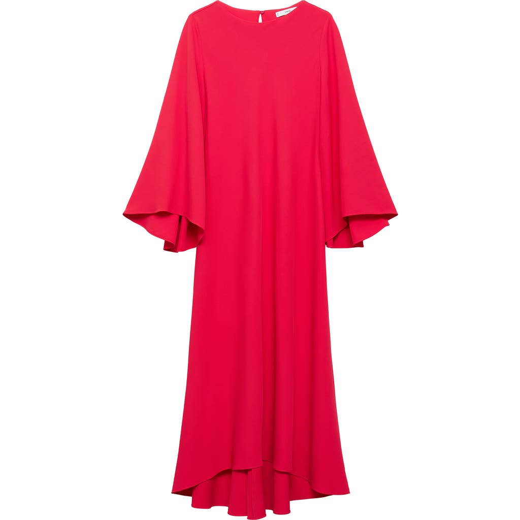 Mango Long Sleeve High Low Maxi Dress In Pink
