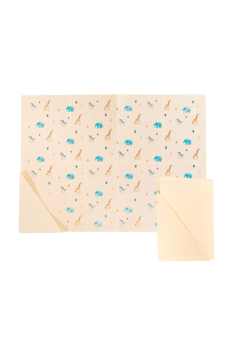 Austin Baby Co Silicone Foldable Placemat, Main, color, Safari Warm Cream