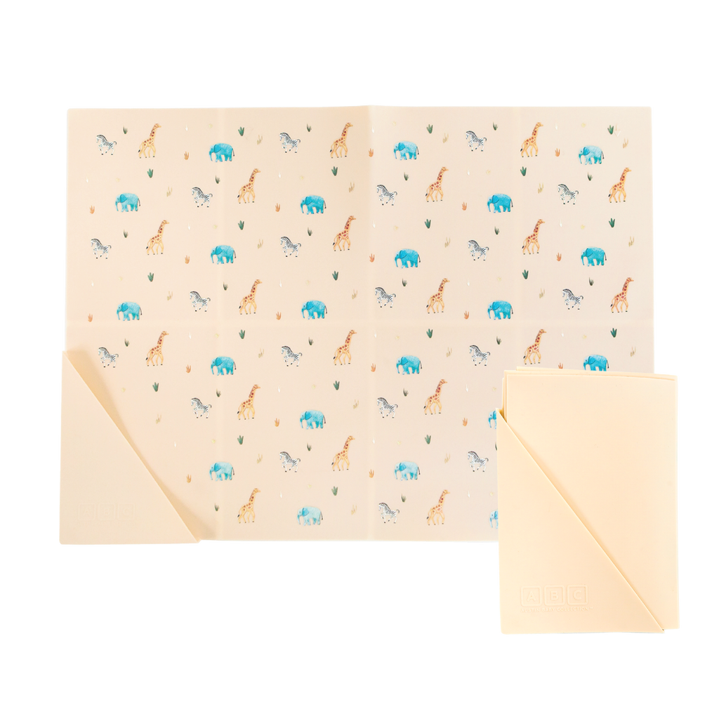 Austin Baby Co Silicone Foldable Placemat in Safari Warm Cream  product