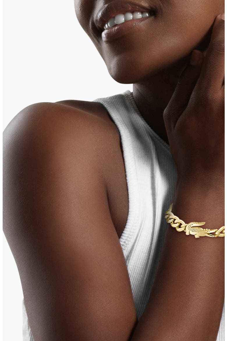Crocodile Chunky Chain Bracelet, Alternate, color, GOLD