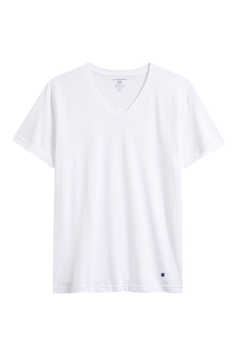 4-Pack V-Neck T-Shirts, Main, color, WHITE