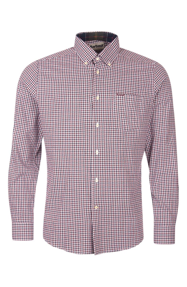 Barbour Padshaw Check Button-Down Shirt, Alternate, color, Rich Red