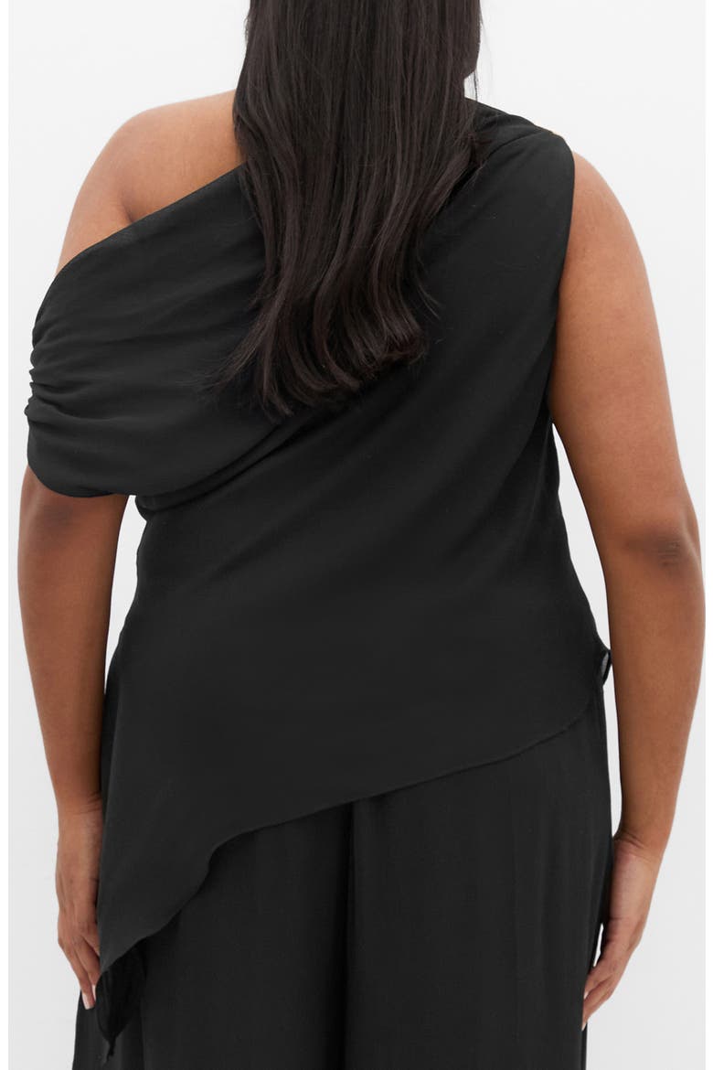 Skyla Asymmetric One-Shoulder Top, Alternate, color, BLACK