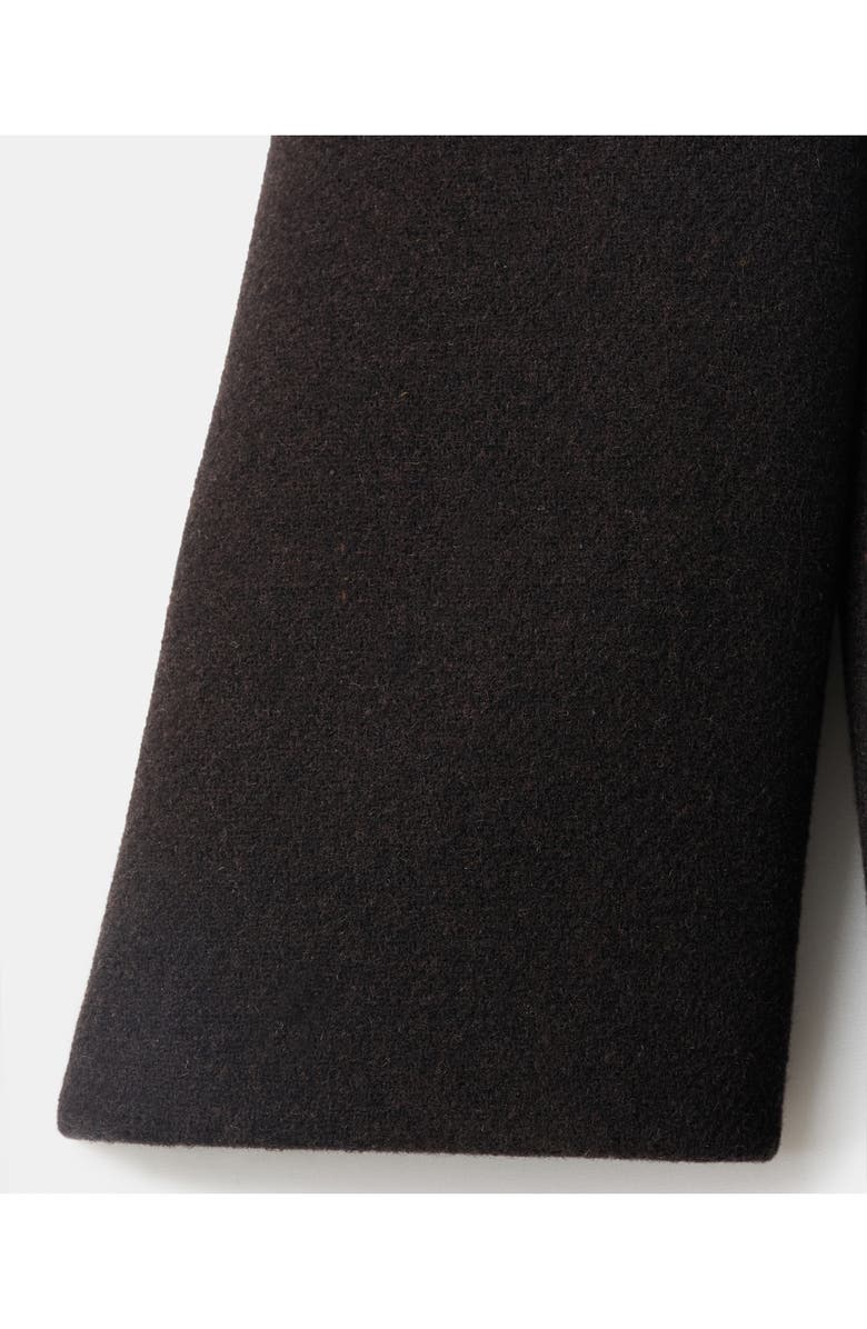 MANGO Selection Collarless Wool Blend Coat, Alternate, color, Chocolate