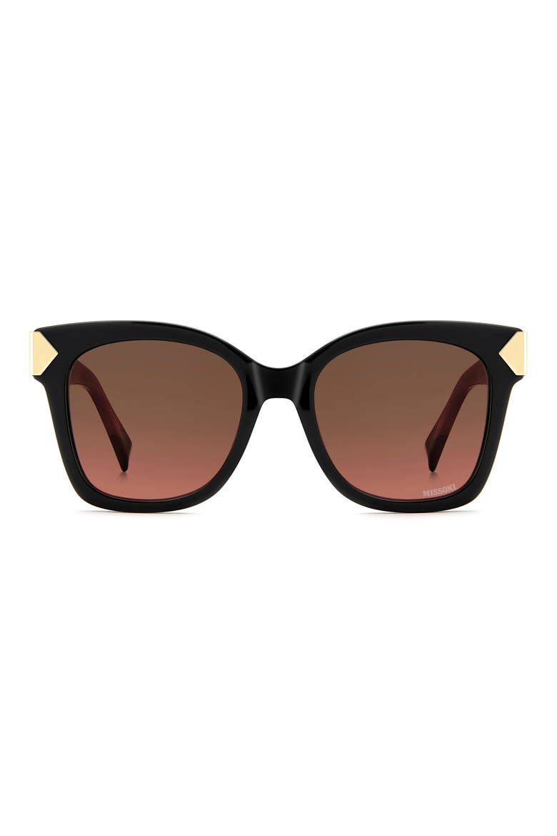52mm Gradient Square Sunglasses, Main, color, BLACK/ BROWN PINK SF