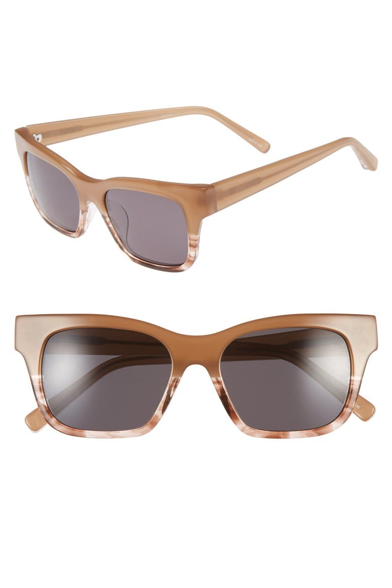 'Stockton' 52mm Sunglasses, Main, color, MILKY BROWN CARAMEL/ BLACK