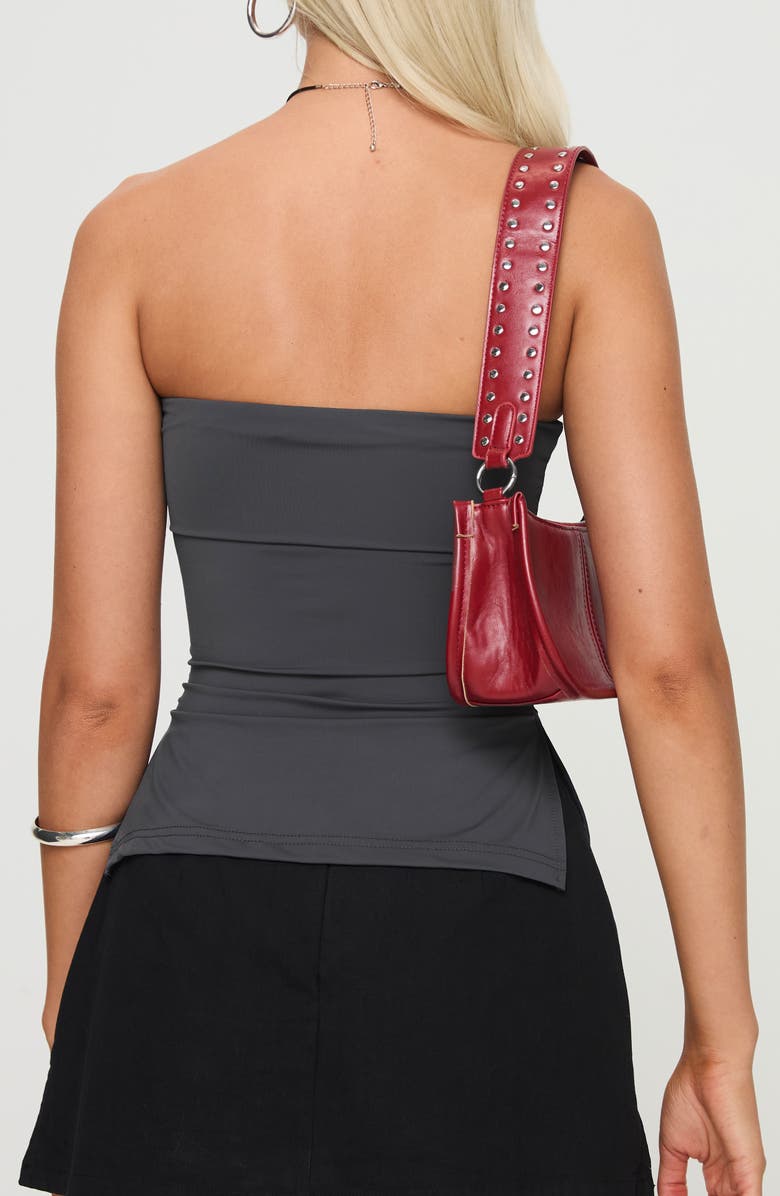 Princess Polly Strutter Foldover Strapless Top, Alternate, color, Dark Grey