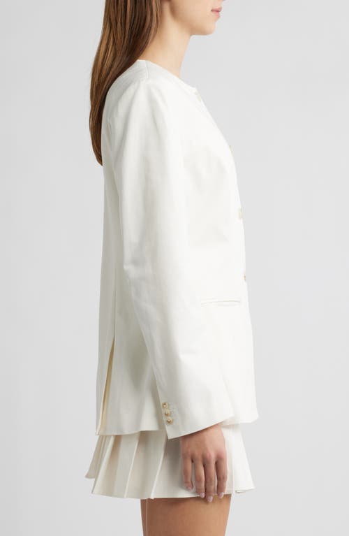 French Connection Sabine Slim Fit Stretch Cotton Twill Jacket In White
