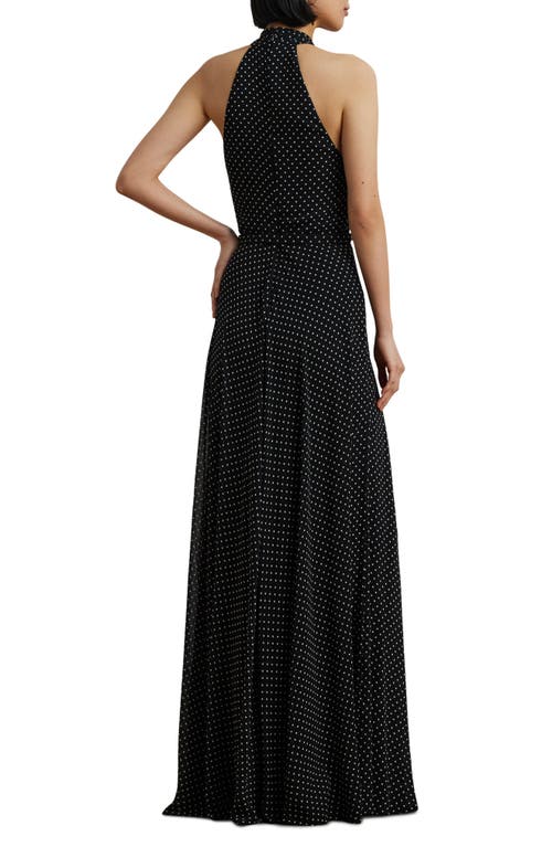 Ralph Lauren Black Lefora Sleeveless Dress In Black/cream