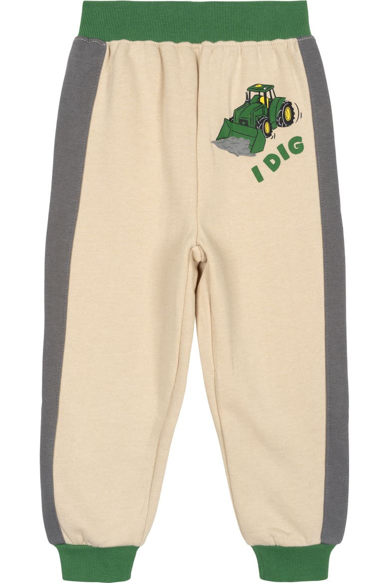 Fleece 2-Piece Hoodie and Joggers Set, Alternate, color, Tan and Green