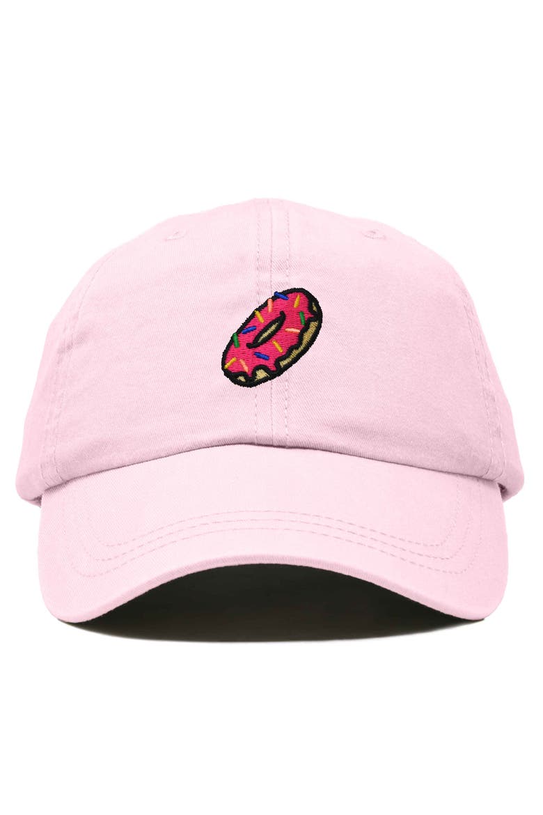 Donut Embroidered Adjustable Cap, Main, color, Washed Pink