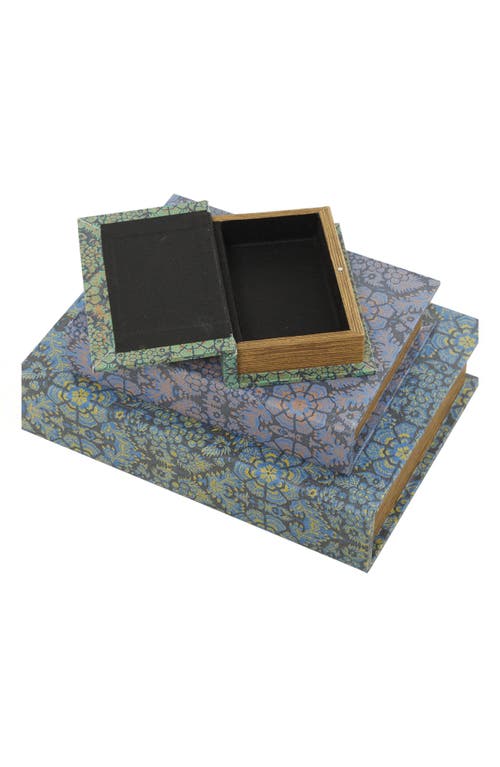 Sonoma Sage Home Set Of 3 Faux Book Boxes In Blue