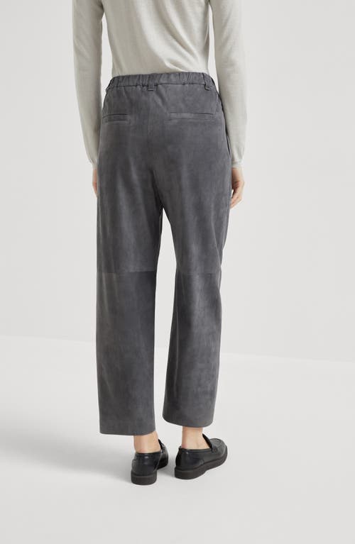 Brunello Cucinelli Baggy Crop Trousers In Lead