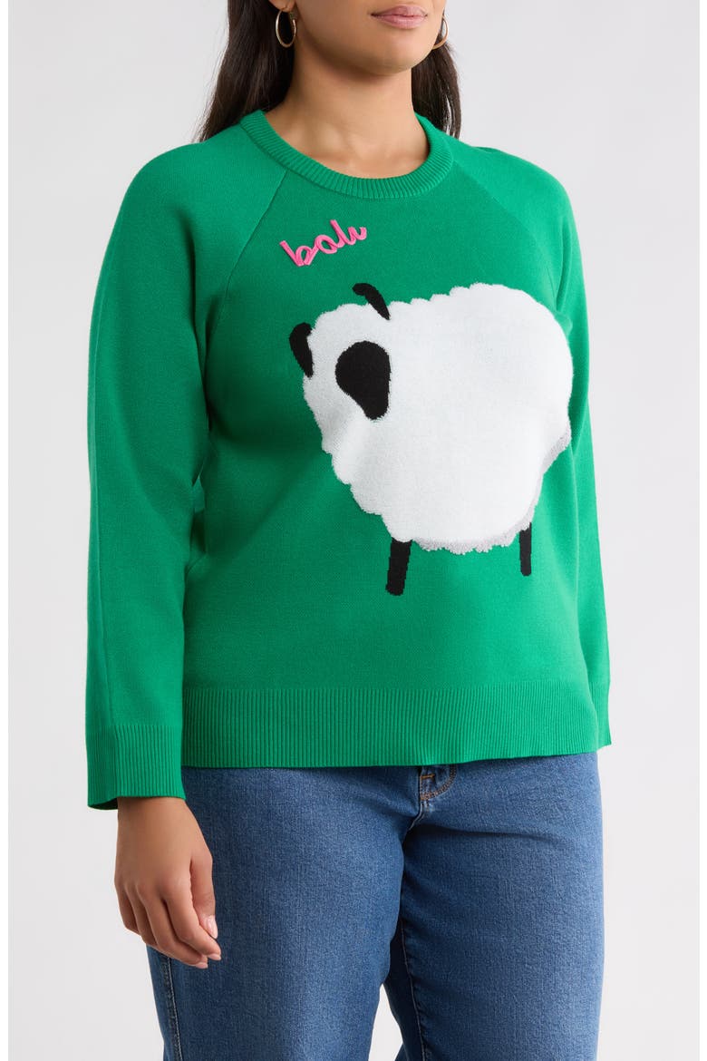 Marty Sheep Raglan Sweater, Alternate, color, GREEN-WHITE