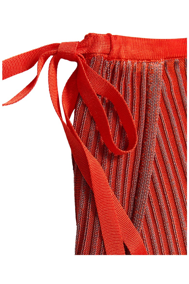 Ribbed Overlay Midi Skirt, Alternate, color, RED