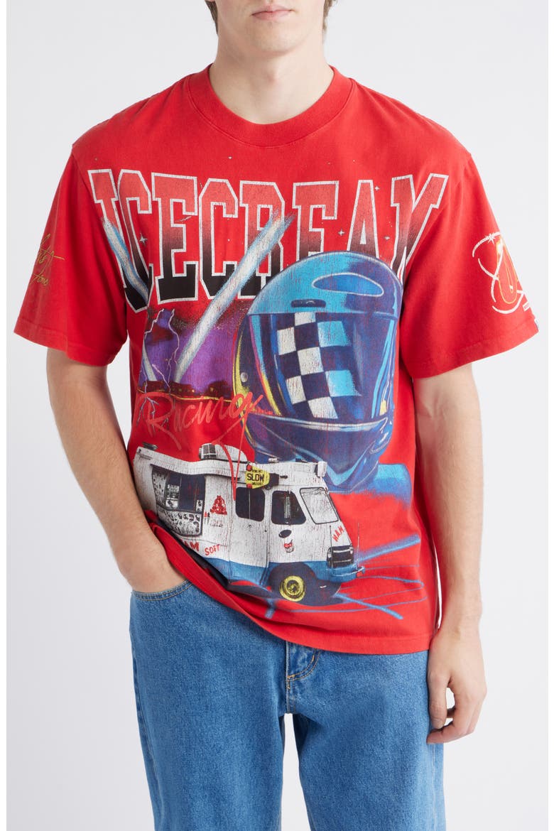 Racing Graphic T-Shirt, Main, color, GOJI BERRY