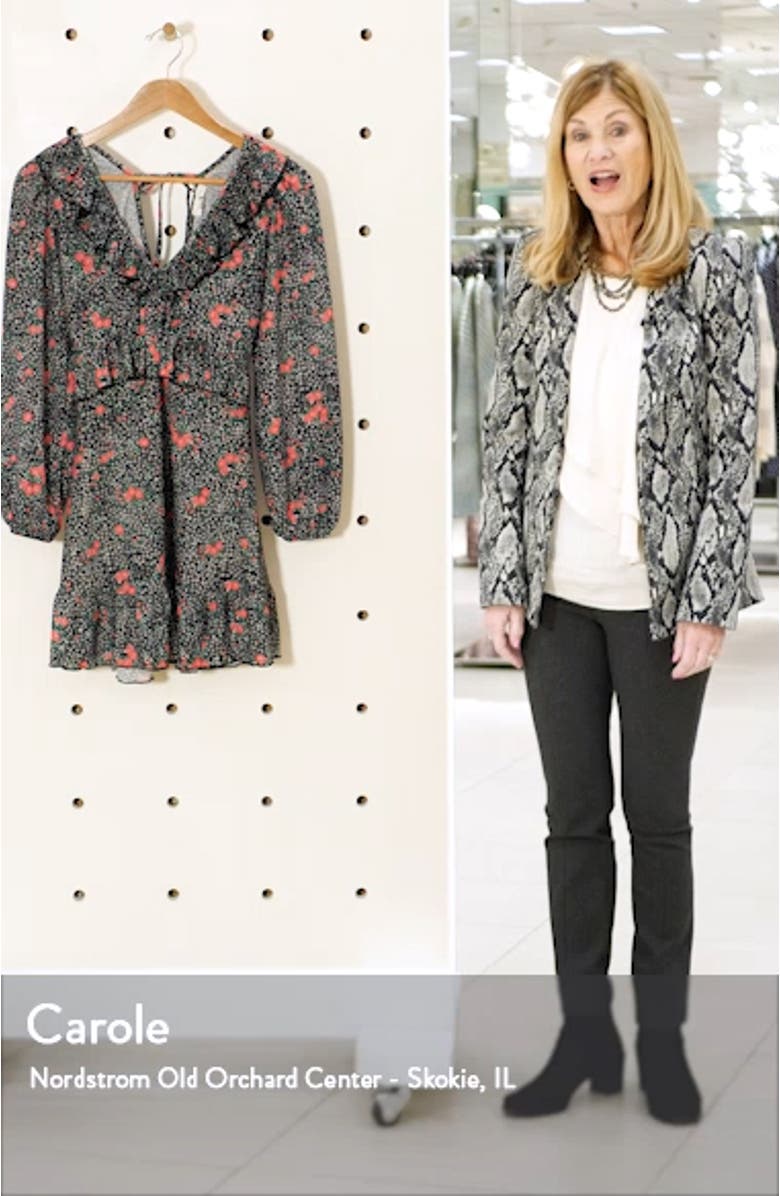 Double-V Long Sleeve Jersey Minidress, sales video thumbnail