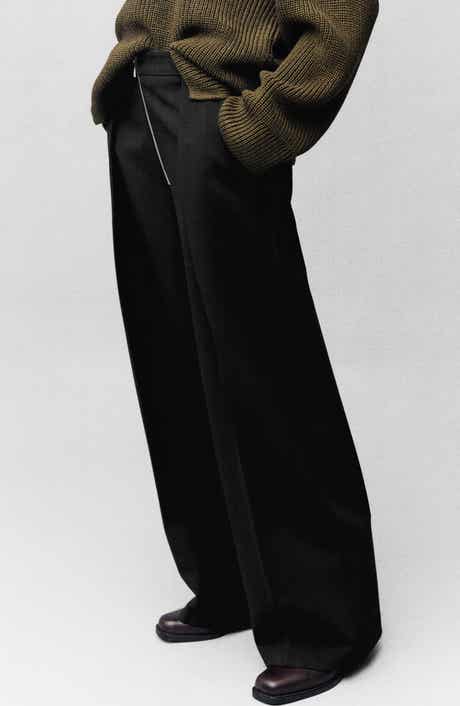 MANGO Pleated Zip Pants