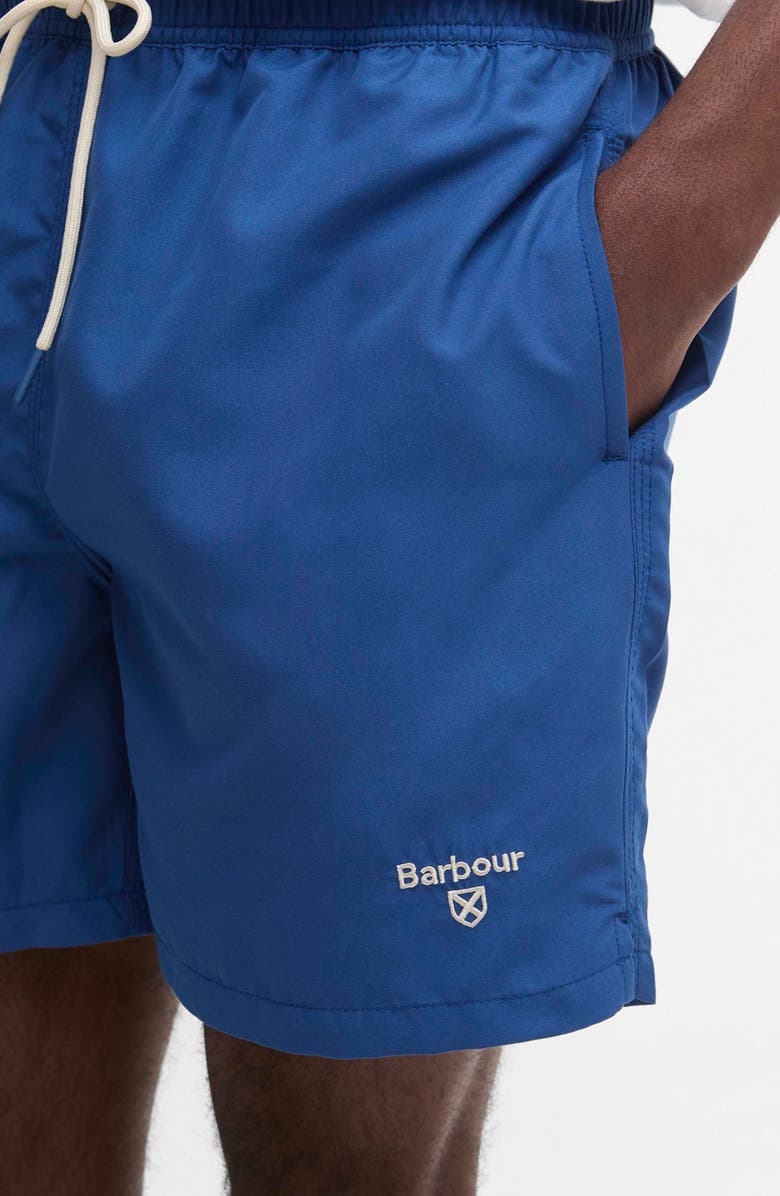 Barbour Staple Logo Embroidered Swim Trunks, Alternate, color, 
