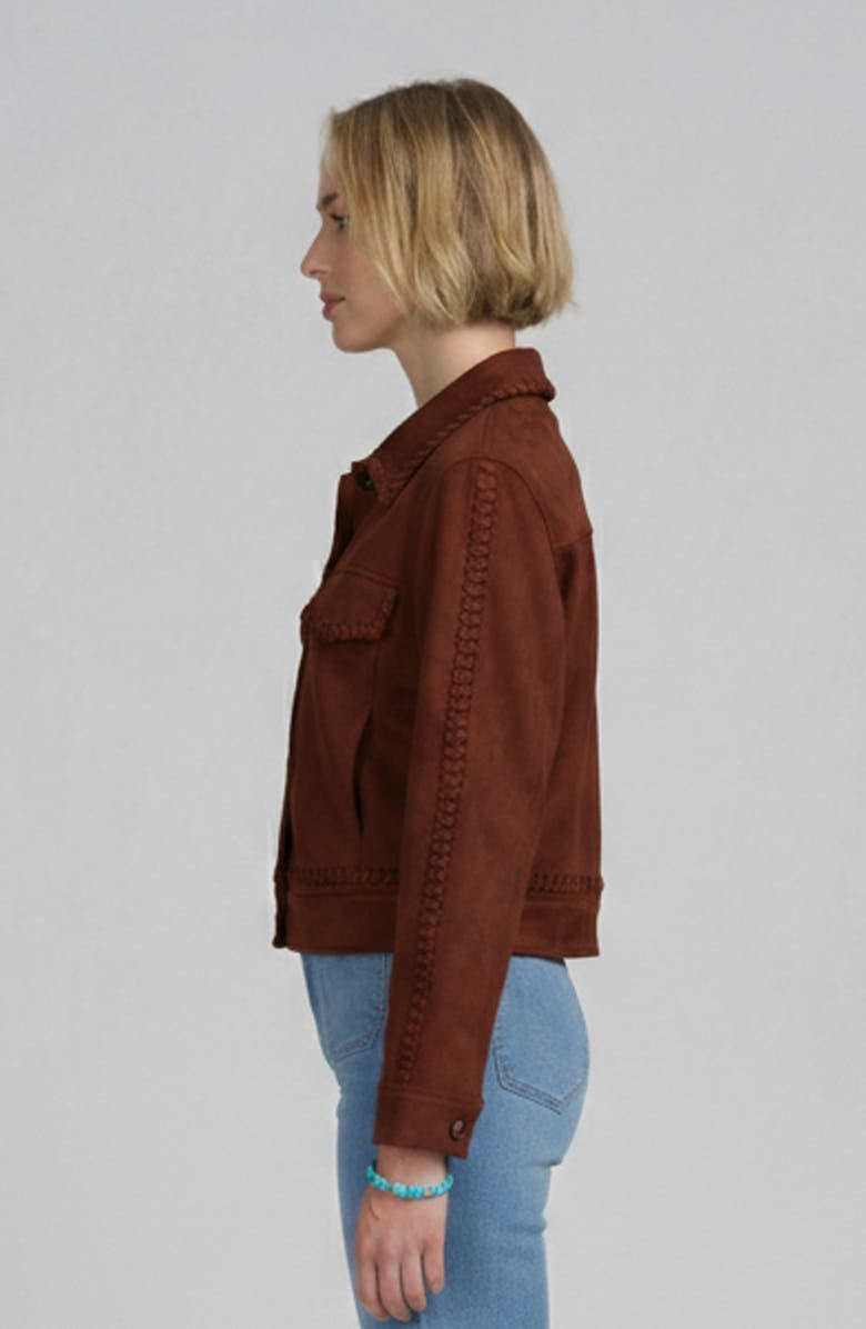 ELLE Collection Faux Suede Jacket, Alternate, color, Russet
