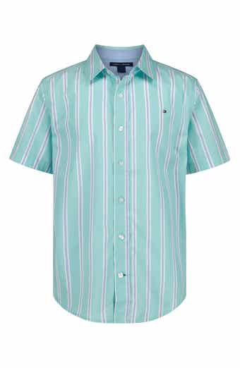 Tommy Hilfiger Kids' Candy Stripe Short Sleeve Button-Up Shirt
