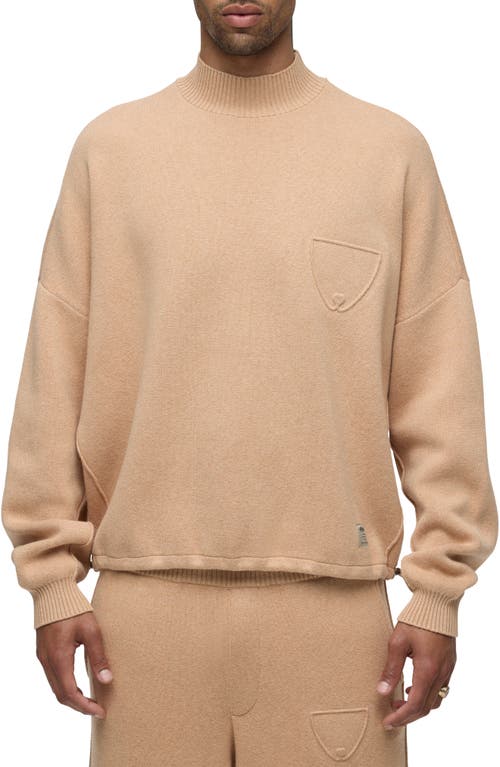 Hudson Jeans Jrue Mock Neck Sweater In Honey B