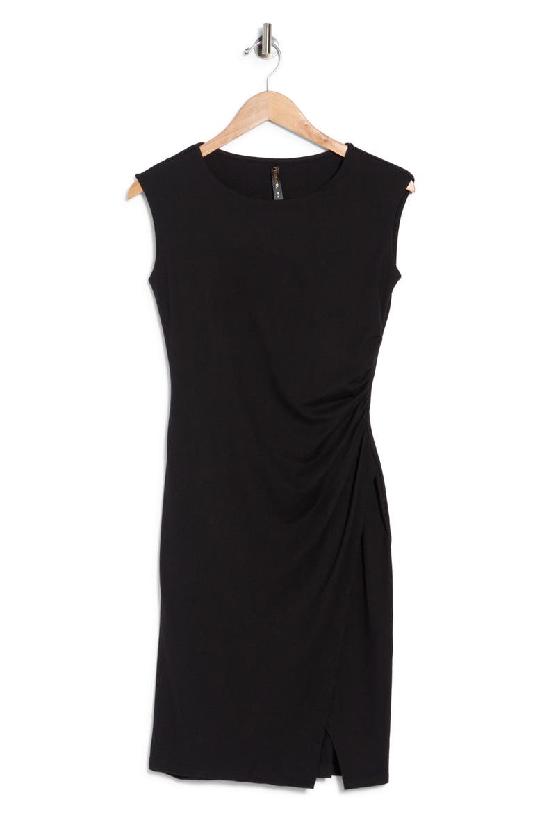 Side Ruched Knit Dress, Alternate, color, BLACK