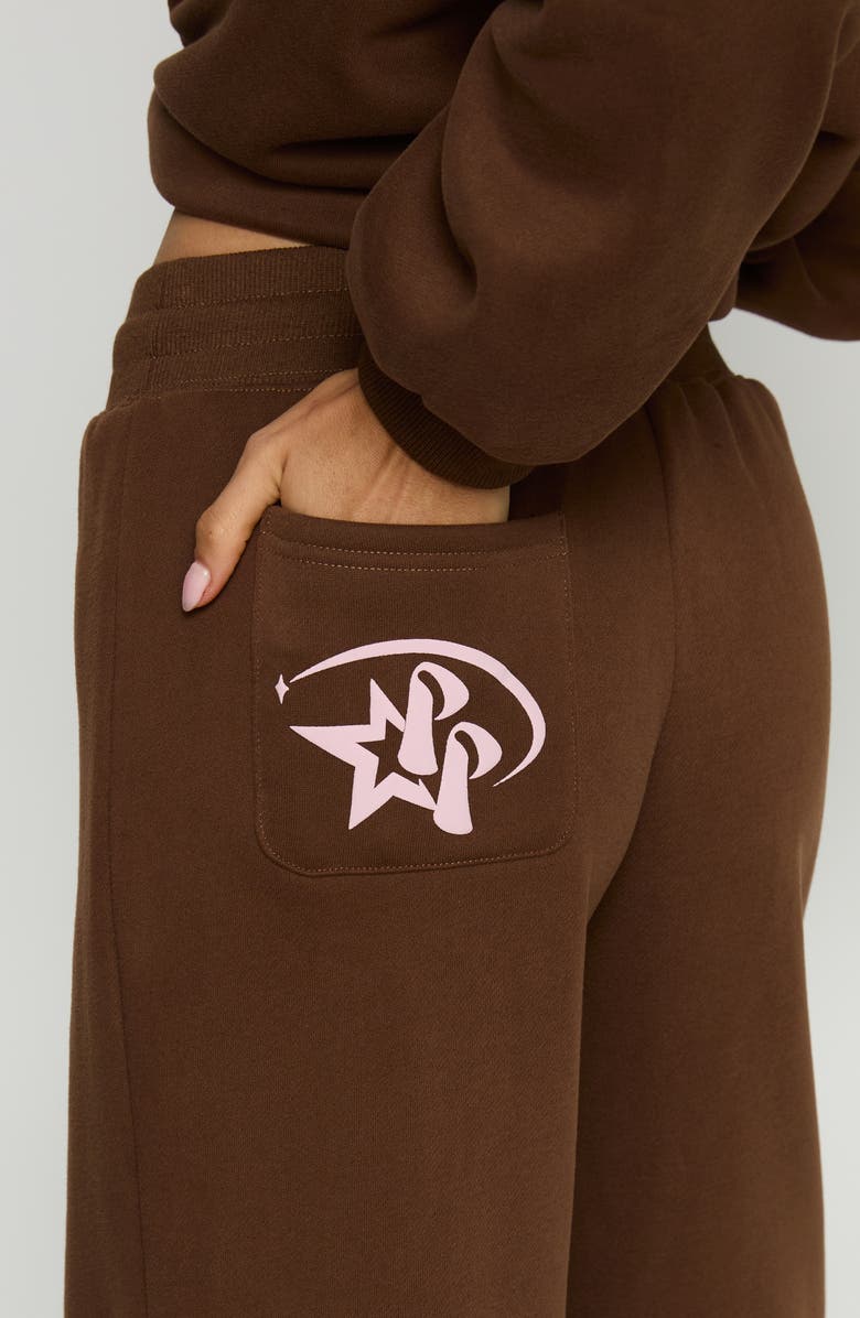 Princess Polly Stargirl Wide Leg Sweatpants, Alternate, color, Brown