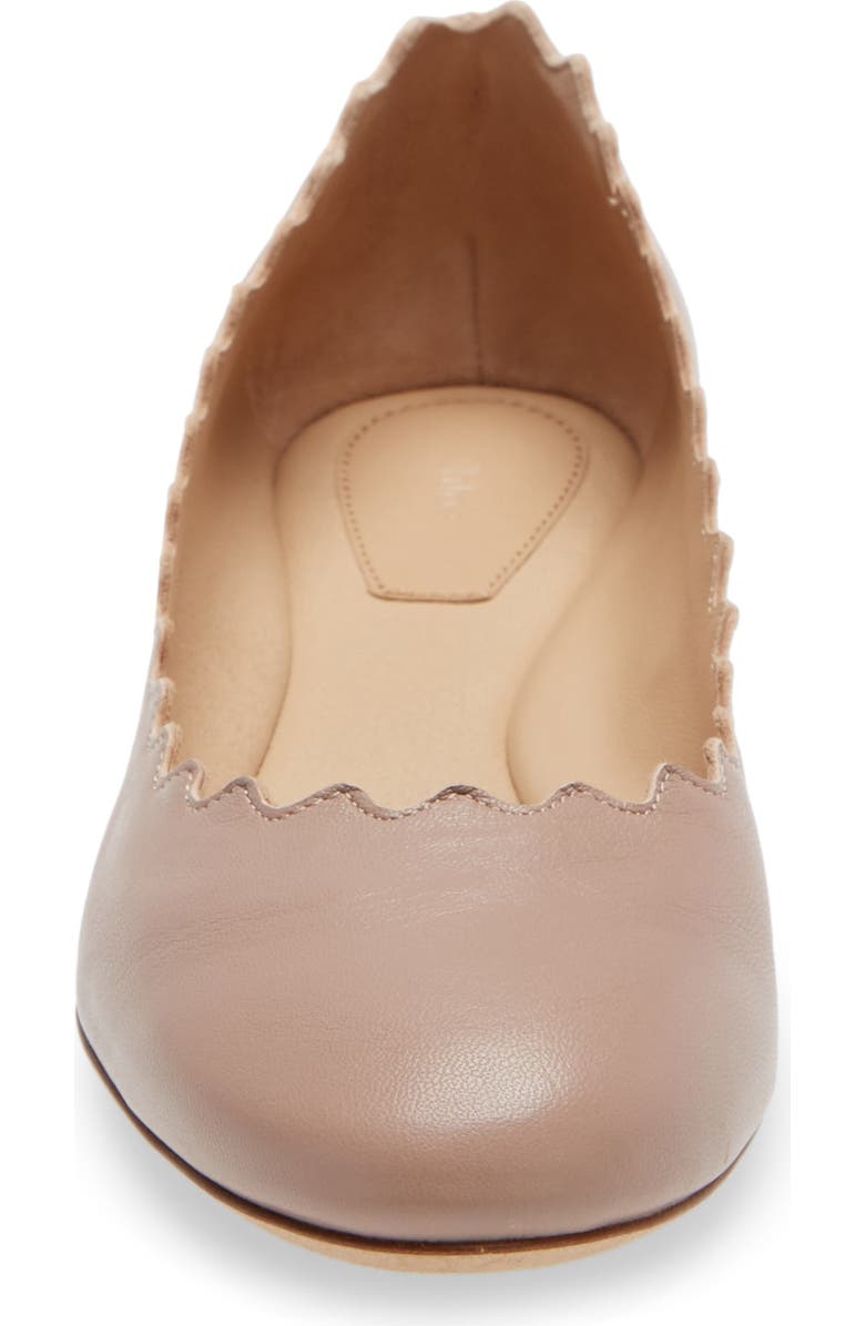 Chloé Lauren Scalloped Ballet Flat, Alternate, color, Pink Tea