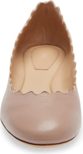 Fashion chloe cream scalloped ballet flats size 38