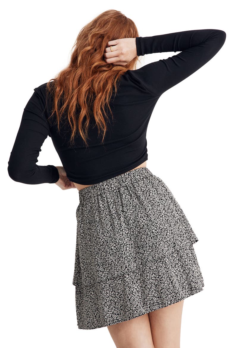 Fine Ribbed Supercrop Crewneck Long Sleeve T-Shirt, Alternate, color, TRUE BLACK
