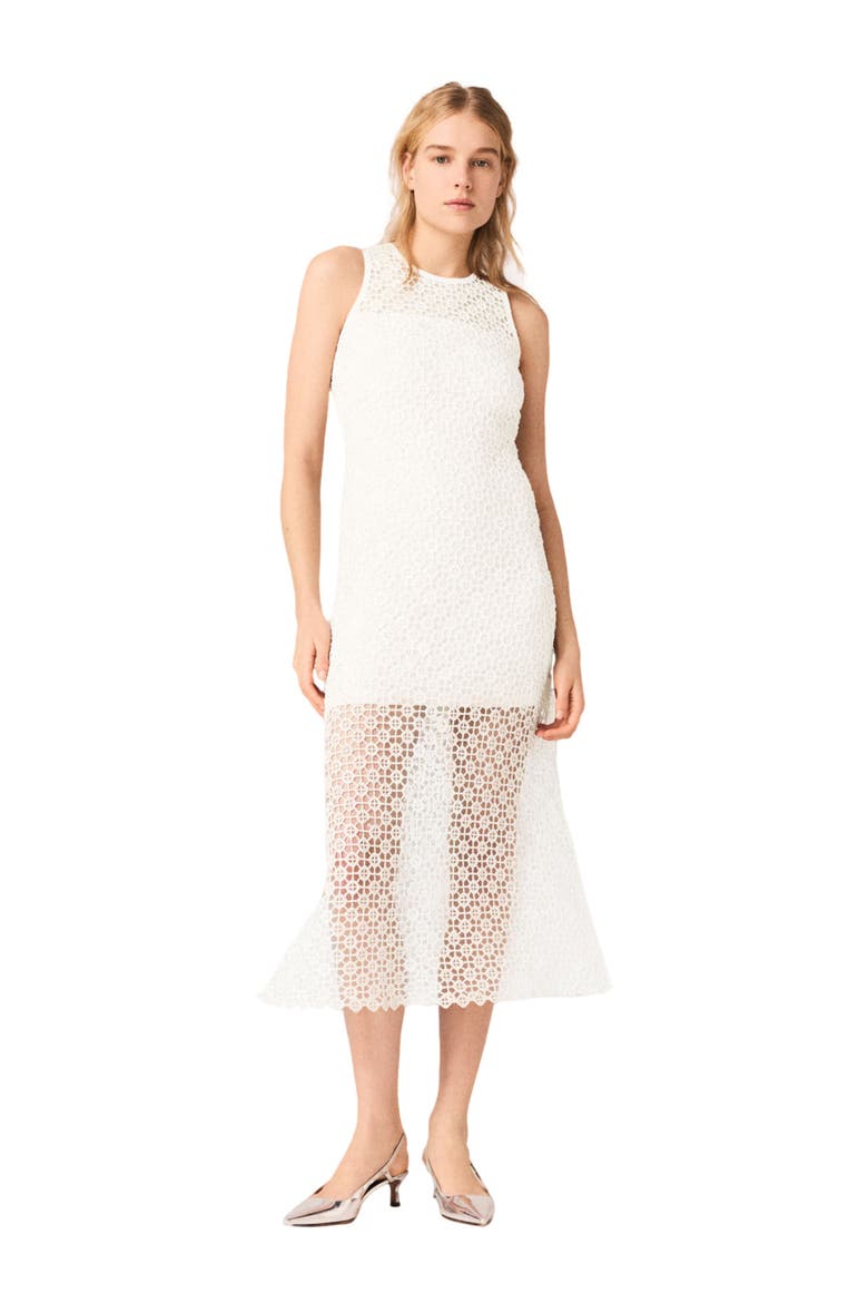 Rhinestone crochet maxi dress, Main, color, White