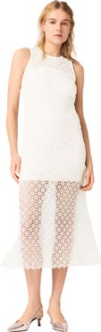 maje Rhinestone crochet maxi dress