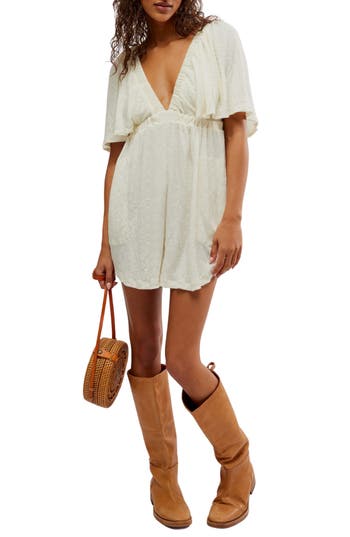 FREE PEOPLE FREE PEOPLE LA LA FLUTTER SLEEVE ROMPER 